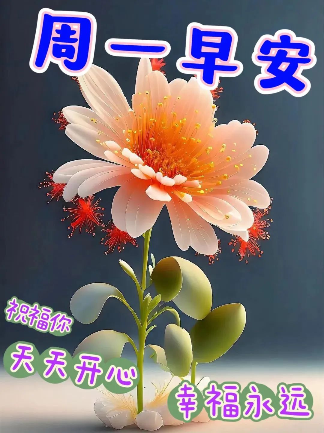 星期一早上好问候祝福表情图片 周一最新早安问候语图片表情