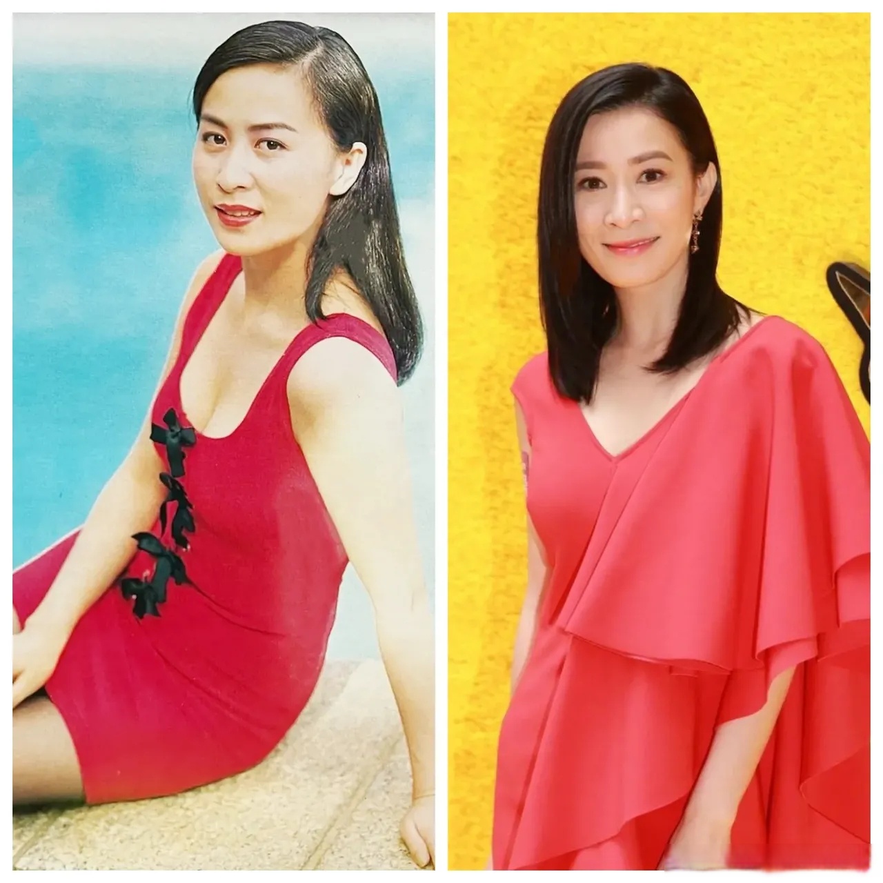 看图一65年的刘嘉玲和75年的佘诗曼同框合影,早前好多人说她们长的有