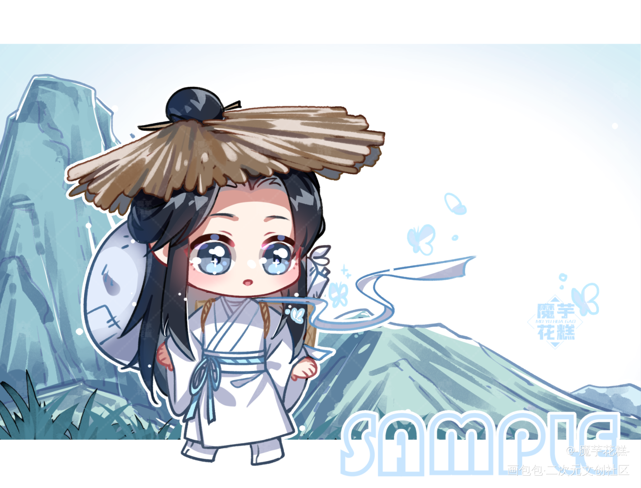 天官赐福谢怜q版同人插画绘画作品