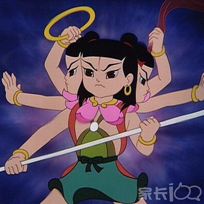 三头六臂小哪吒简笔画