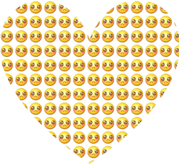 qq表情大哭拼成一个心形