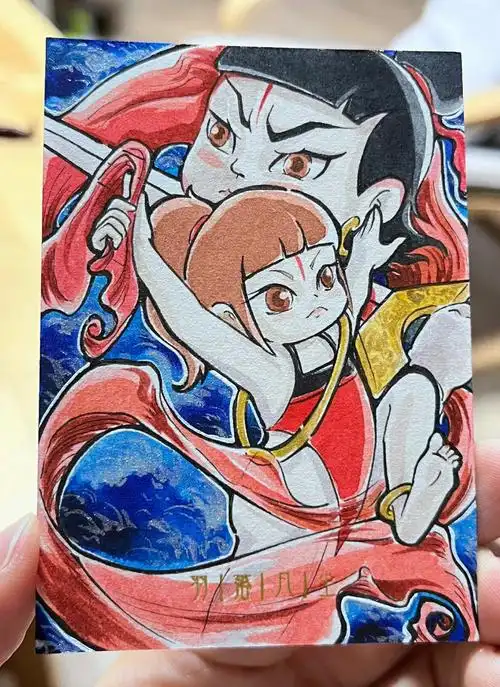 手绘 #哪吒   #童年  #羽落凡尘文化小时候这部看哭我了,印象太深牡