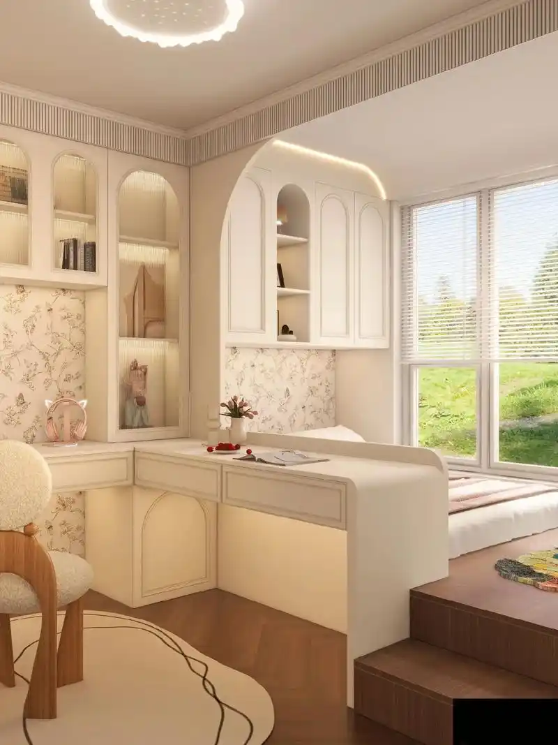 法式复古奶油白卧室,香香软软太好睡了