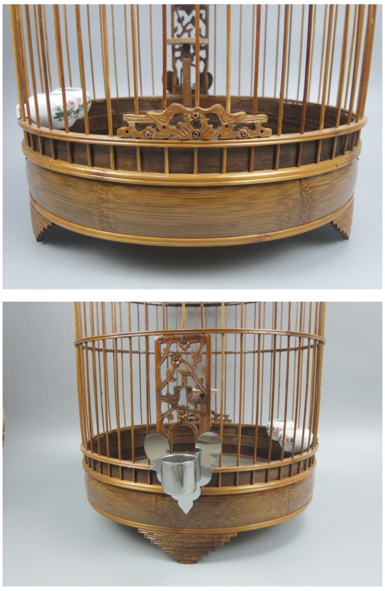 沙鸟笼全套配齐装饰鸟笼子 原色36厘米加密顶 配件 挡沙带【图片 价格