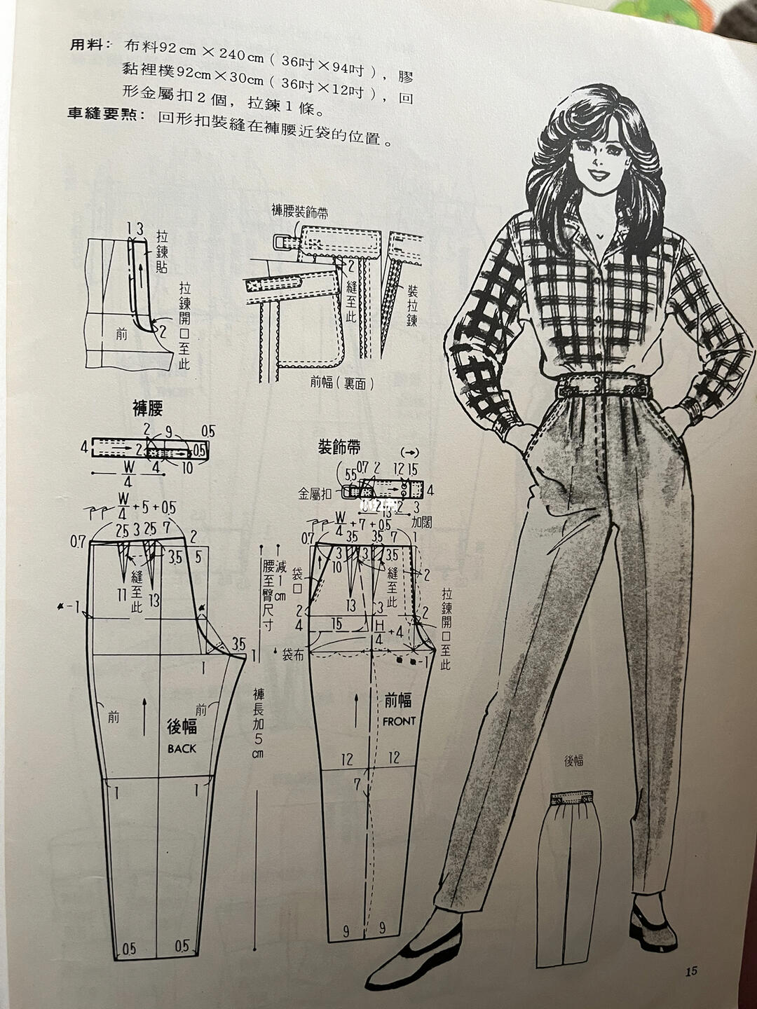 服装裁剪图12复古萝卜裤