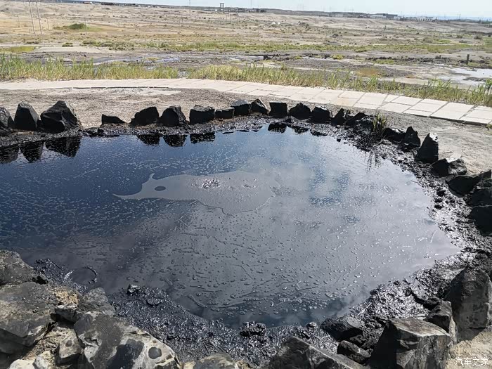 石油冒出了地面.