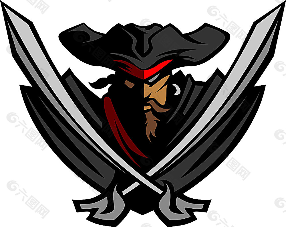 卡通海盗印花图案