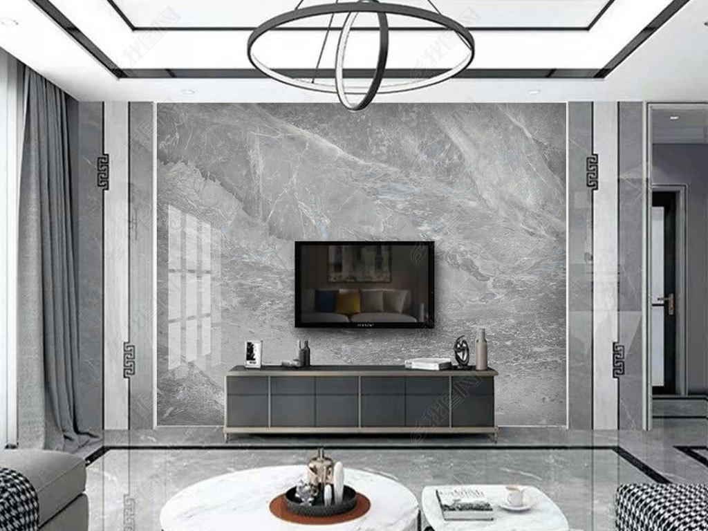 素雅现代灰色大理石纹背景墙