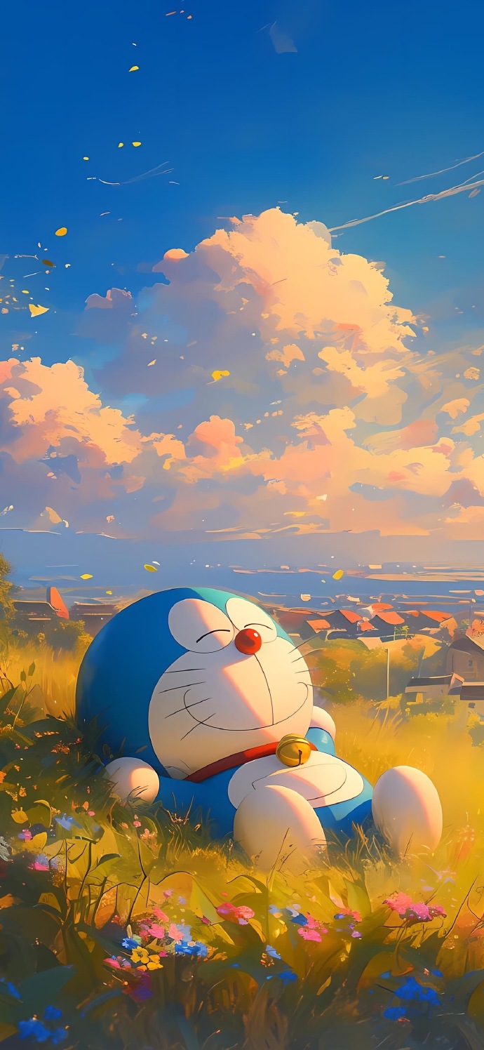 二次元新鲜事##机器猫壁纸##ai##可爱卡通##手机壁纸