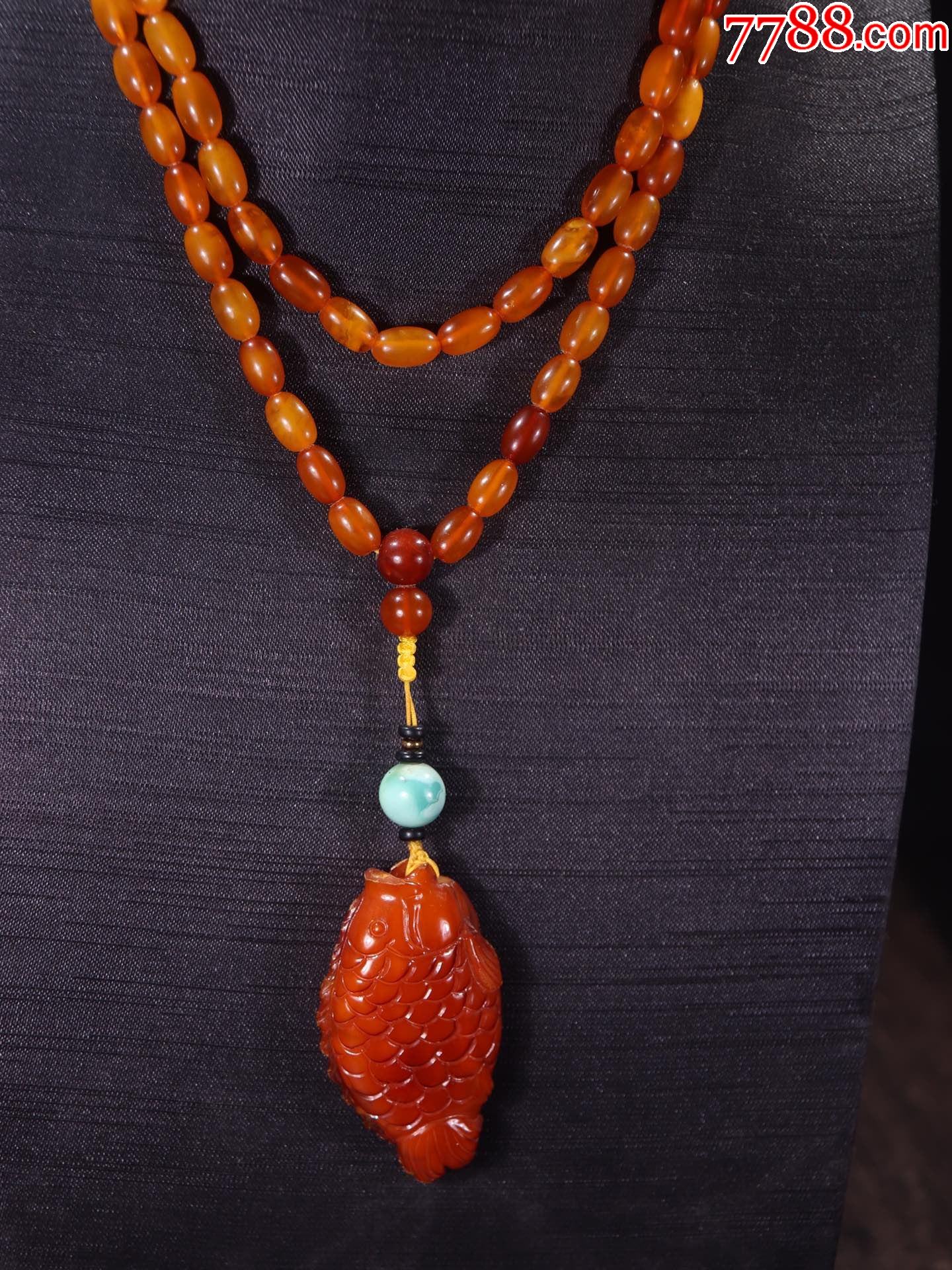 回流老蜡年年有余蜜蜡桶珠链_吊坠/项链_图片收藏_回收价格_7788音像