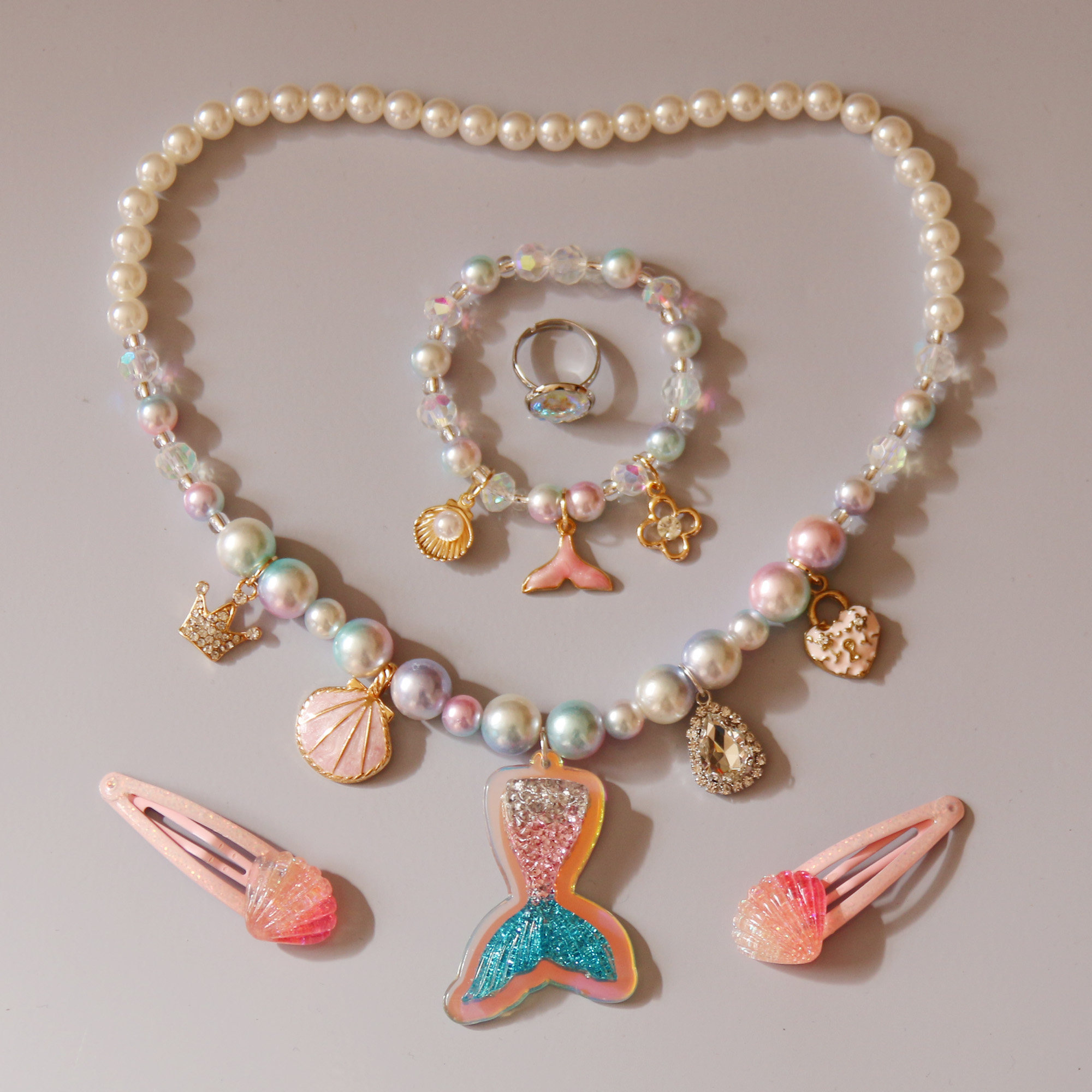 女童儿童宝宝女孩首饰饰唯美公主珍珠项链手链项链