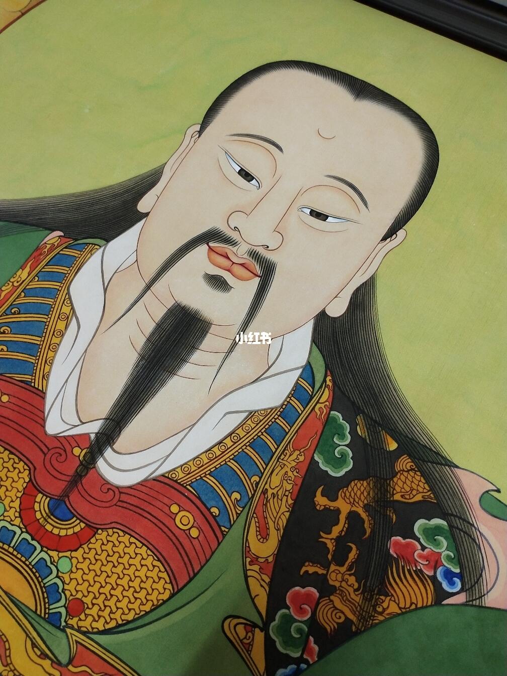 重彩绢本真武大帝像开脸完成