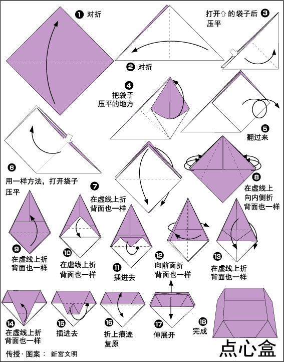 折纸点心盒方法 步骤图解
