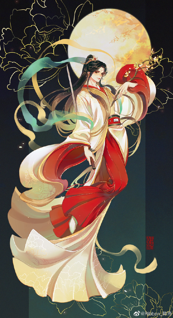 天官赐福超话94#谢怜0715生日快乐#@年年岁岁长相守"花冠武神,一手