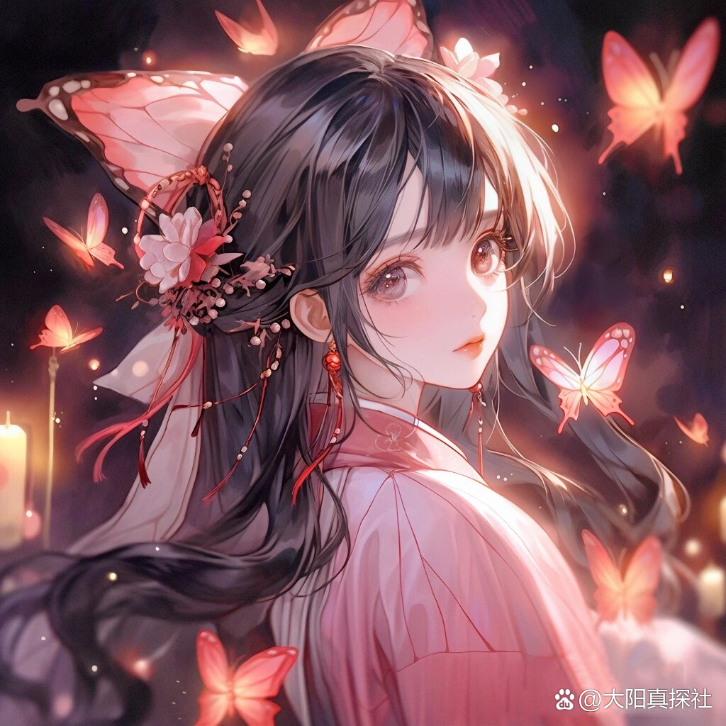 蝴蝶相伴,爱,永相伴! ▏古风动漫女生头像