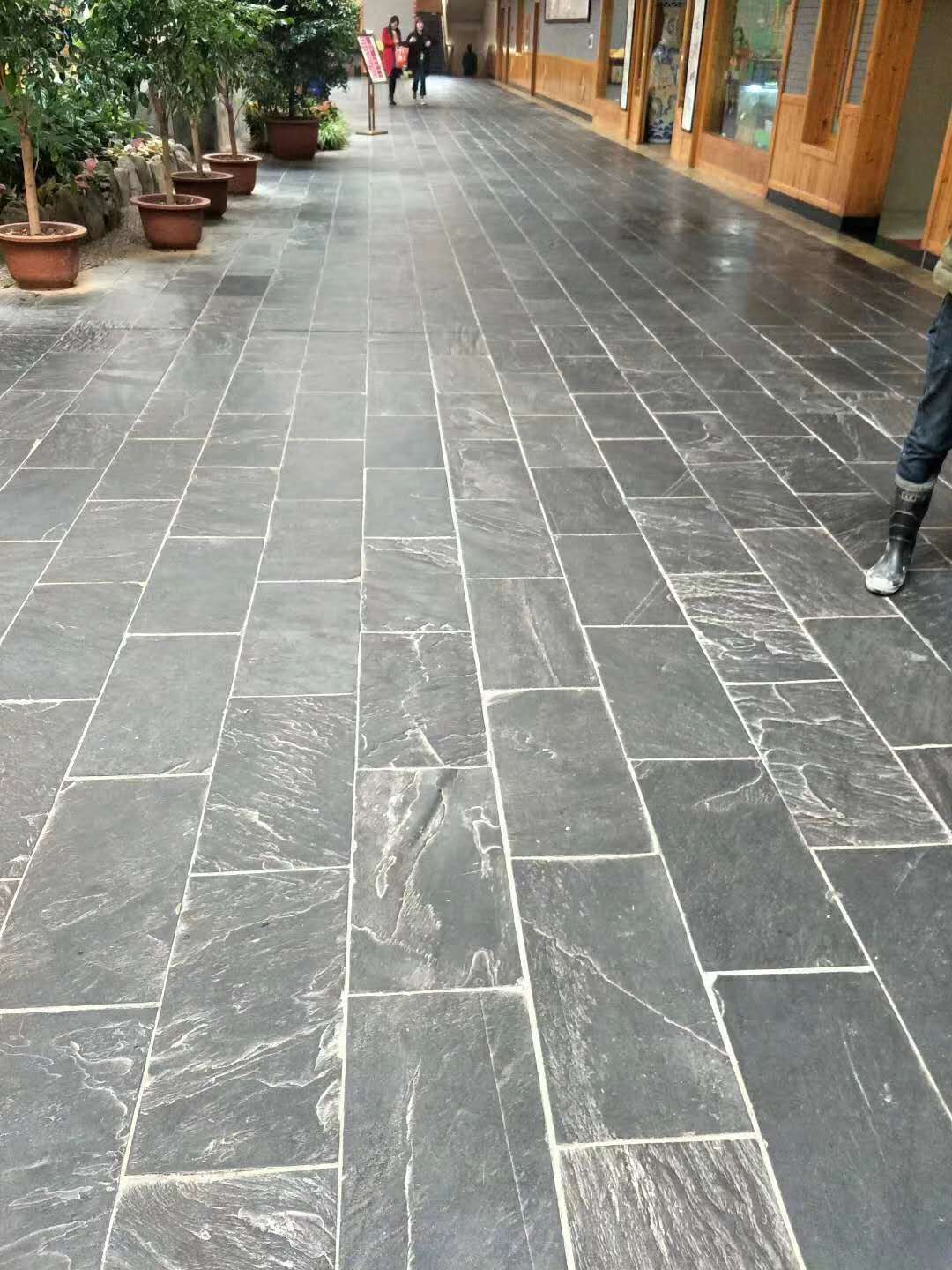 江西板岩地面铺装案例-星子县安明石材厂