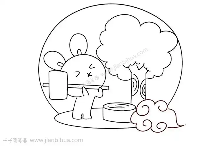 八月十五月正高,月亮婆婆过生日.甜月饼,红柿子,苹果香蕉紫葡萄.