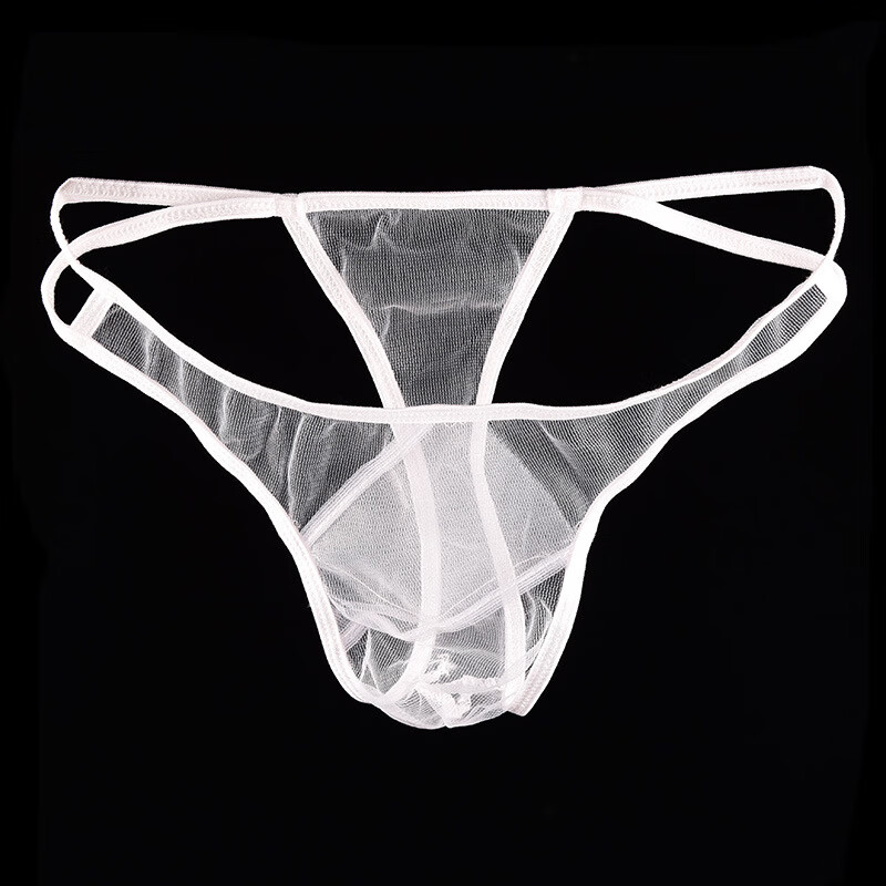 男士情趣内衣内裤变态丁字裤男全透明透气薄纱性感低腰u凸t裤夜店跳舞