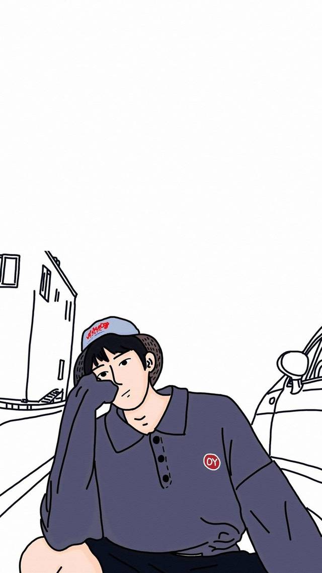 男生壁纸 | 全尺寸简笔白底