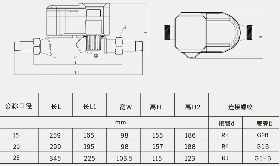 ic卡智能水表tysdn15dn40