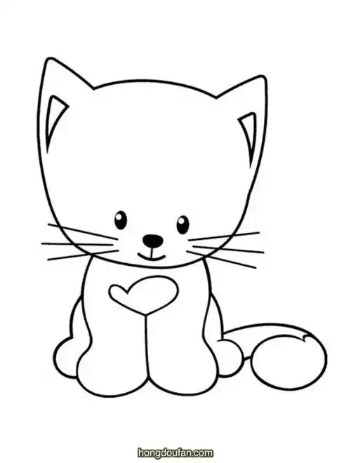 动物园简笔画,北京动物园,卡通,可爱,宠物,小元素,小猫,小猫简笔画