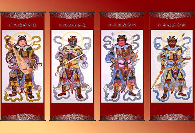 道教和佛教中,四大天王和魔家四将有何联系?如何区分?