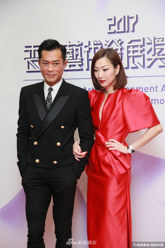 组图:郑秀文深v红裙优雅霸气 挽古天乐合影显亲近_高清图集_新浪网