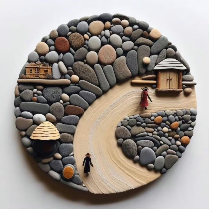 来自艺术家sharon nowlan 676767鹅卵石拼画作品