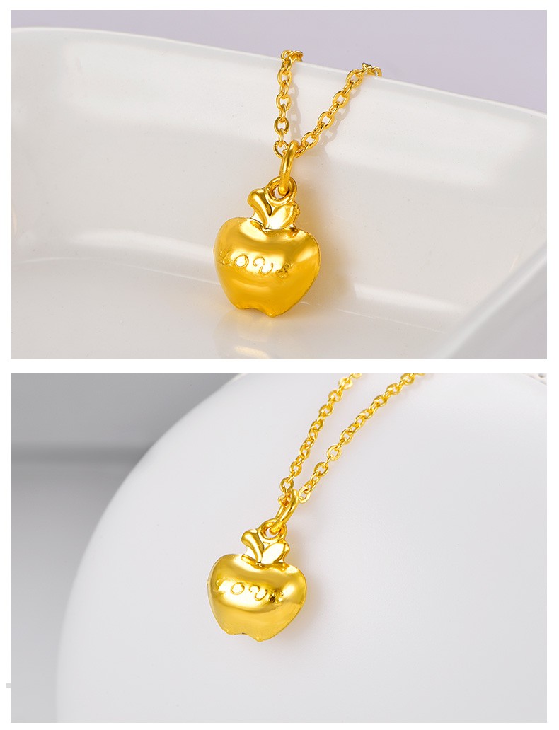 宫之瑄黄金苹果吊坠足金9999金苹果挂坠项链love送圣诞节平重量095g