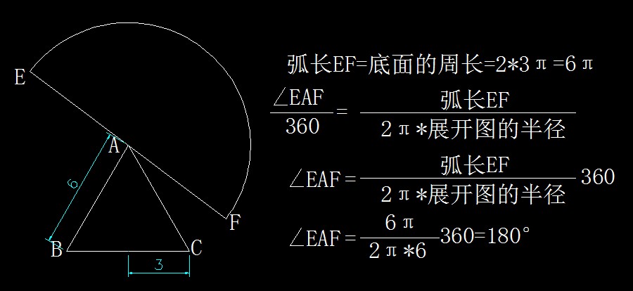 若圆锥的母线为6,底面圆的半径为3,则圆锥的侧面展开图的圆心角为多少