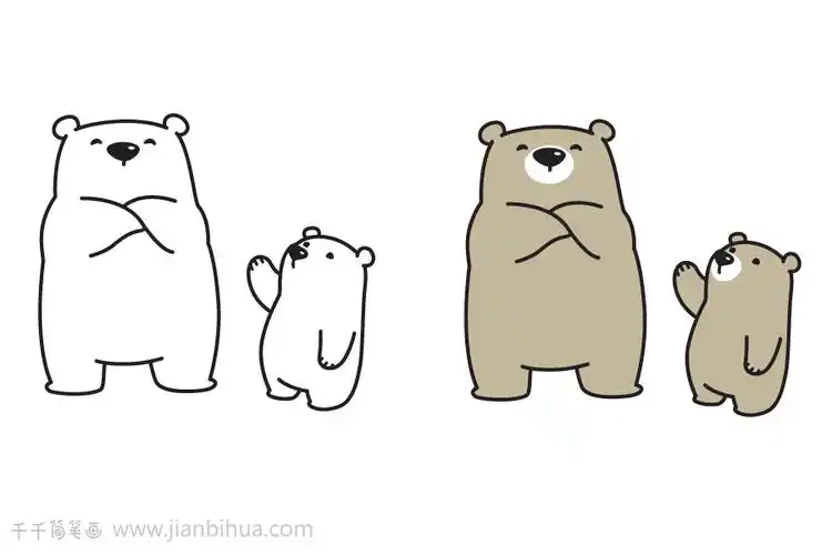 超简单的小熊简笔画图片大全
