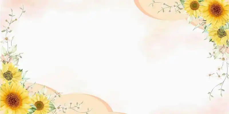 日系浅黄杏色小清新唯美水彩晕染向日葵背景展板浅紫色简约风努力奔向