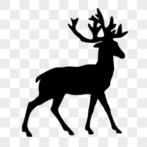 动物剪影麋鹿素材