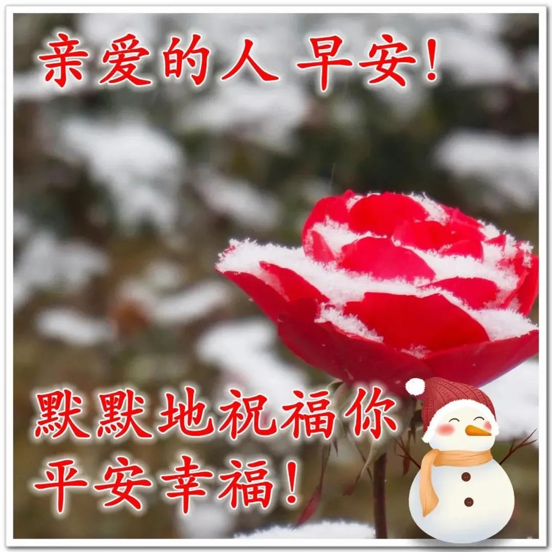 9张冬日最美风景早上好图片带字带祝福语 免打字聊天的清晨早安问候