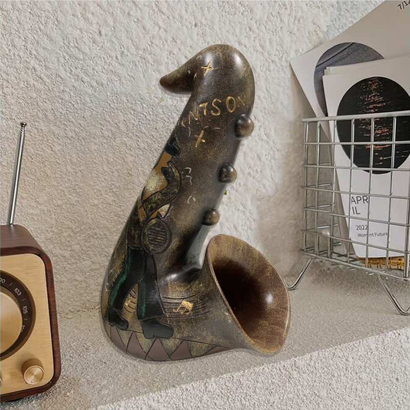 彩陶萨克斯摆件雕塑头像钢琴上摆件装饰品艺术品音乐礼品