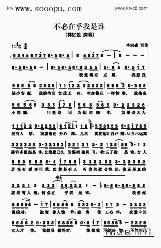 不必在乎我是谁歌曲类简谱