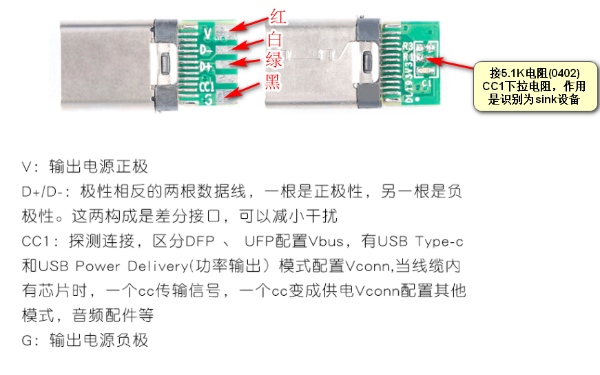usb接口定义usbtypec接口定义制作typea转typec充电数据线