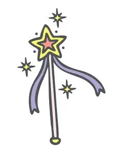 粉嫩卡通魔法棒手账设计素材