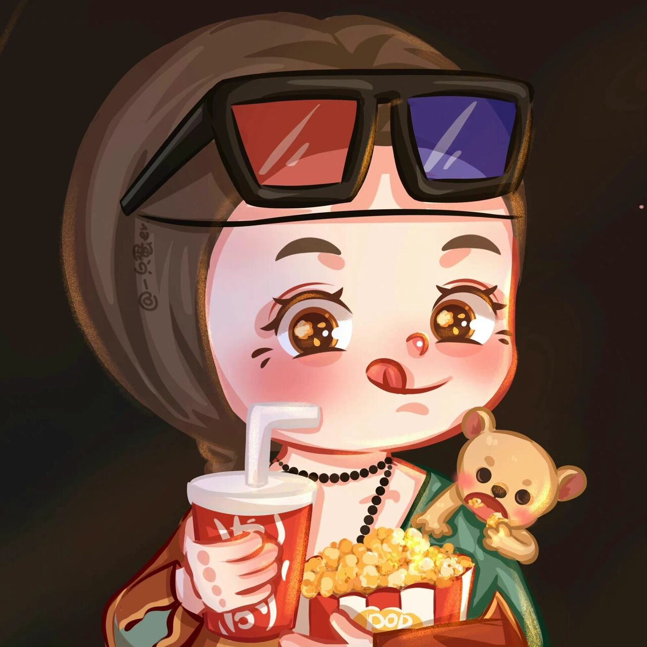 这个喝珍珠奶茶的小女孩也太可爱了吧～ 喜欢后台踢踢