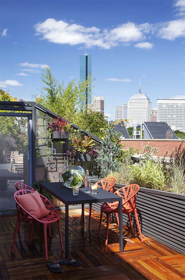 北欧现代家居露天阳台效果图