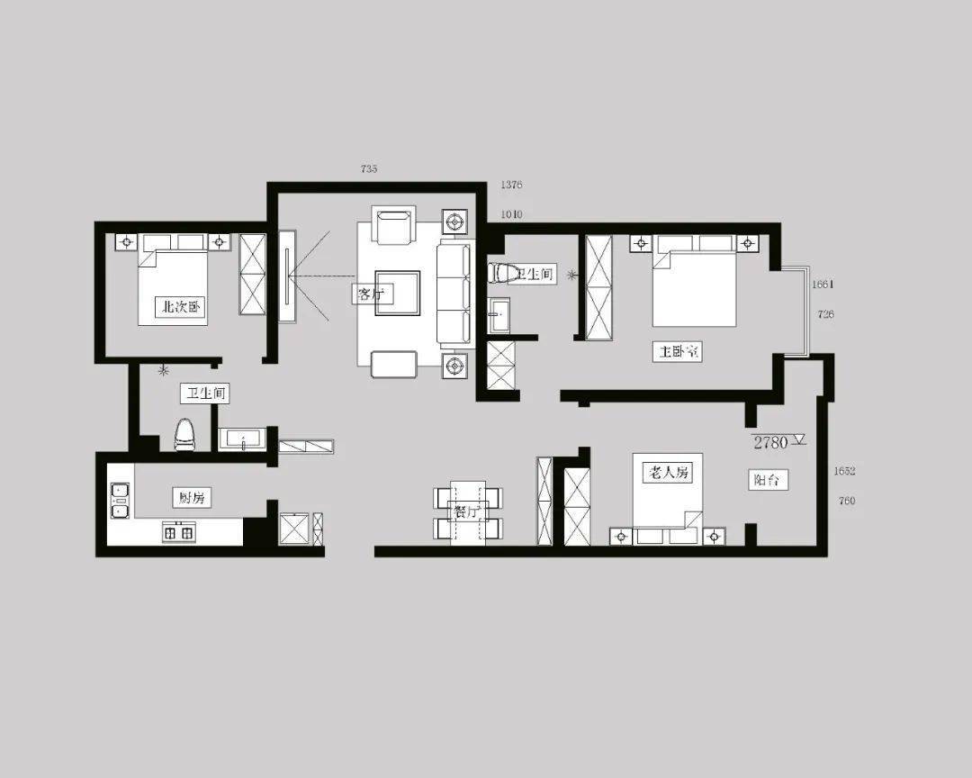 平面图效果图▲客厅