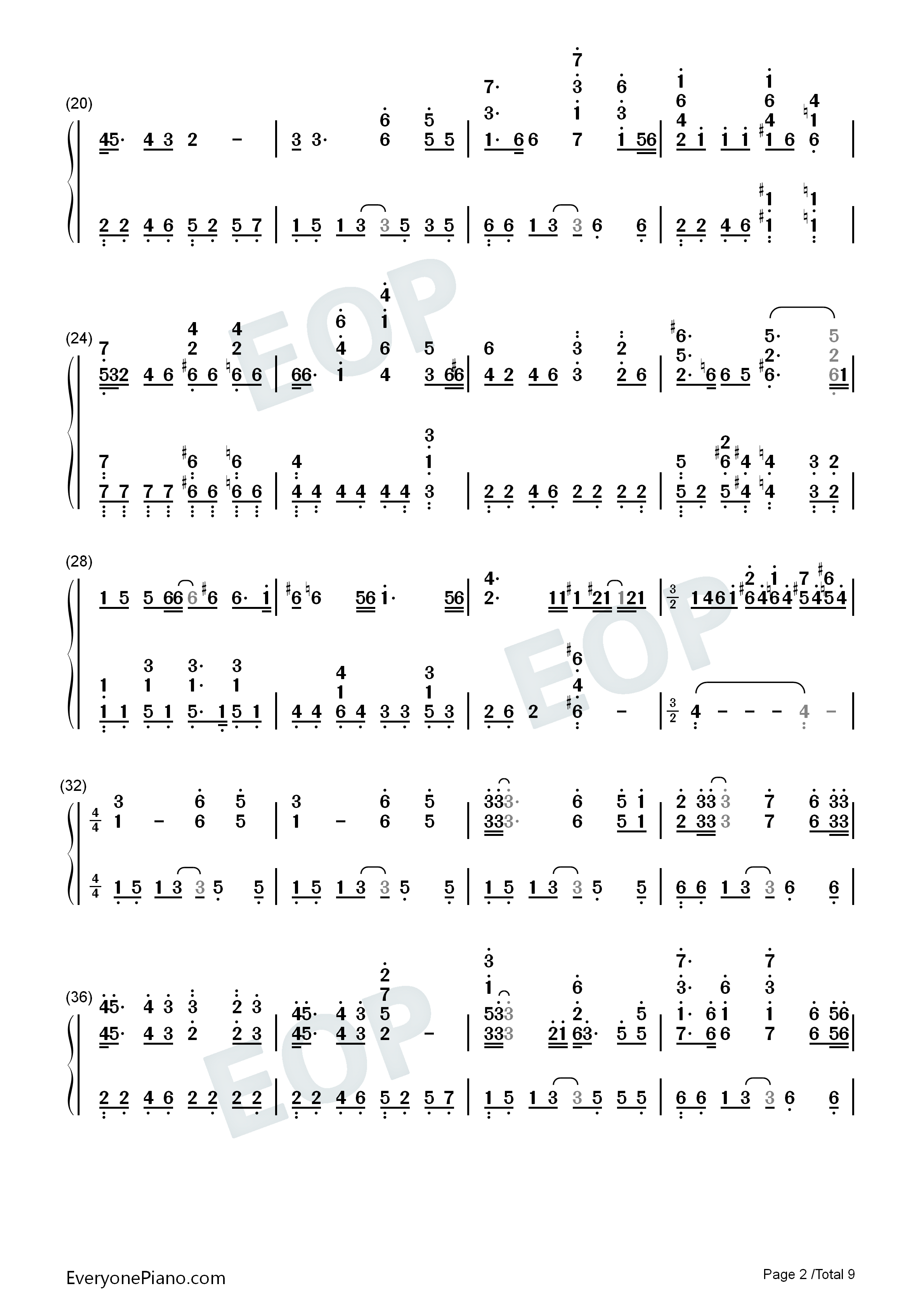 波西米亚狂想曲-bohemian rhapsody-电影原版独奏双手简谱预览2