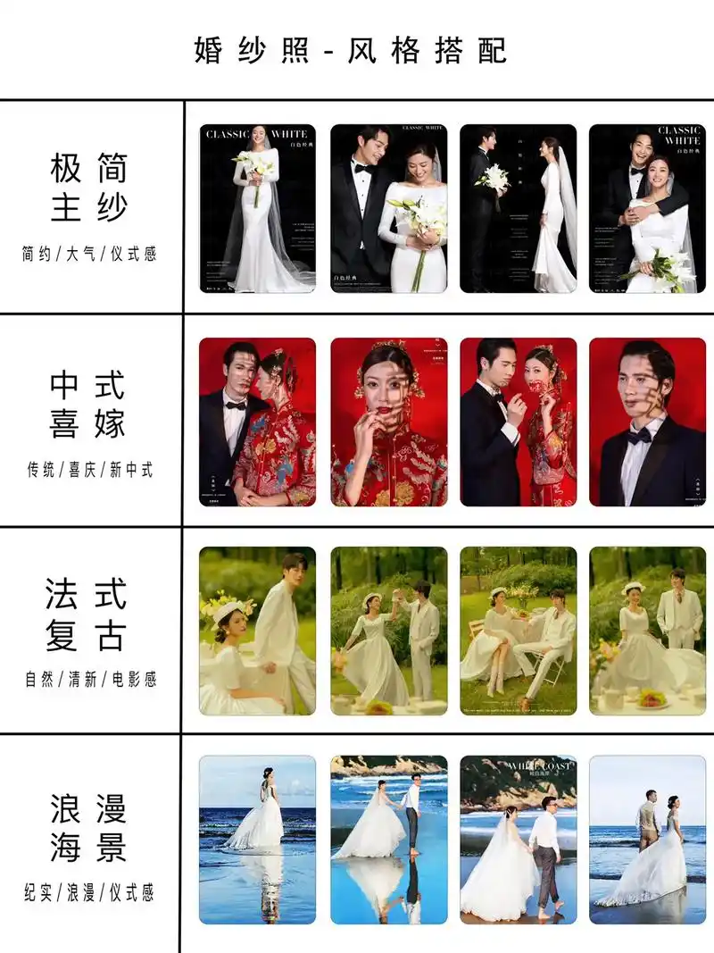 美集影社分享 婚纱照风格怎么选, 拍摄四套服装 图片已经搭 - 抖音