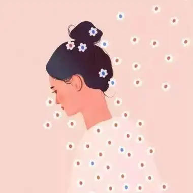 手绘森系文艺范儿十足的女生头像