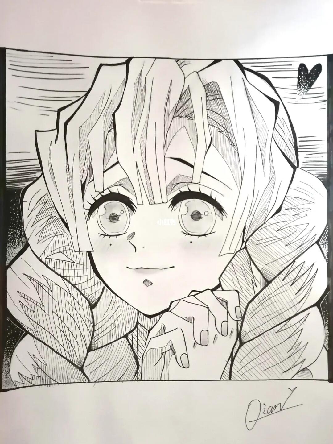 鬼灭之刃甘露寺蜜璃手绘