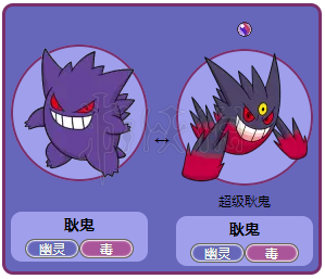 《精灵宝可梦lets go》耿鬼各形态属性介绍 耿鬼进化图鉴一览