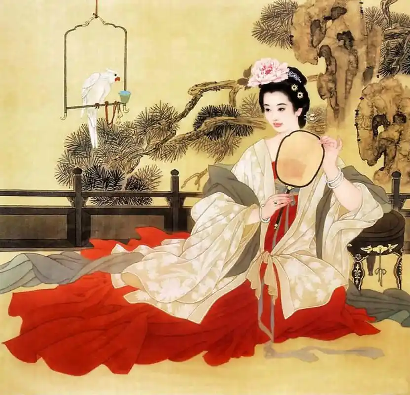 著名画家王美芳赵国经仕女图精品欣赏 琴瑟丹青绘美人(三) - 抖音