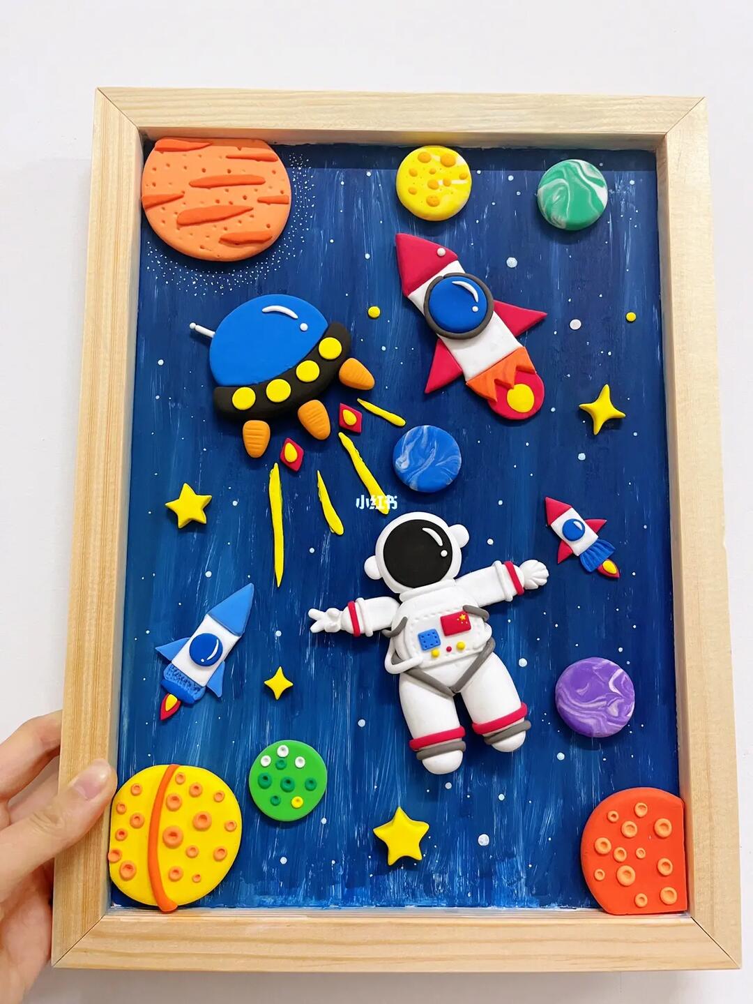 超轻黏土画框diy手工作品