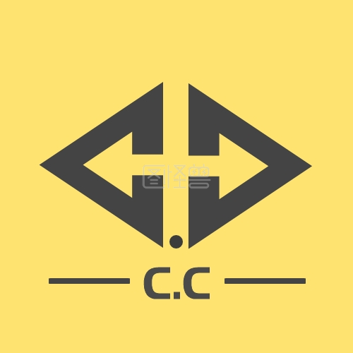 2020极简风格cc黄色菱形logo