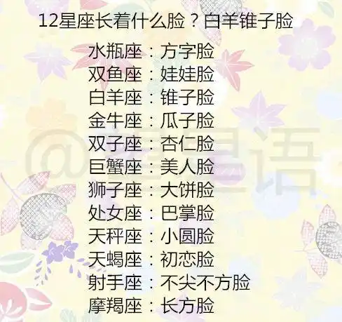 十二星座长大的脸是什么样子